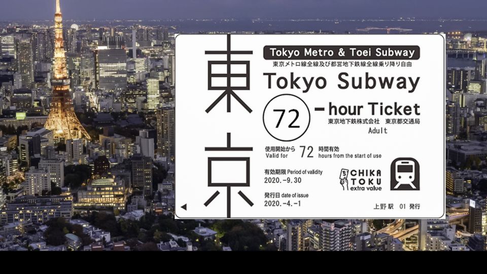 Tokyo: 24-hour, 48-hour, or 72-hour Subway Ticket - Important Information
